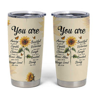 Inspirational Quotes Sunflower Tumbler Cup Christian Faith Religious Encouragement Bible Verse