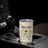 Inspirational Quotes Sunflower Tumbler Cup Christian Faith Religious Encouragement Bible Verse
