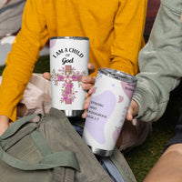 Aesthetic Floral Christian Tumbler Cup I Am A Child Of God Religious Faith Inspirational Bible Verse