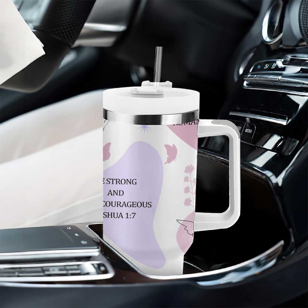Aesthetic Floral Christian Tumbler With Handle I Am A Child Of God Religious Faith Inspirational Bible Verse