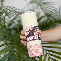 Best Aunt Ever Floral Skinny Tumbler Funny Dinosaur Auntie Nutrition Facts Cute Rex Aunts Gift TB02