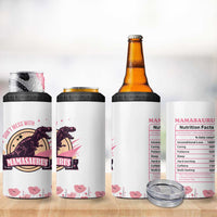 Don't Mess With Mamasaurus 4 in 1 Can Cooler Tumbler Funny Dinosaur Mom Nutrition Facts Cute Rex Floral Mama Mother's Day TB02