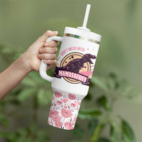 Don't Mess With Mamasaurus Tumbler With Handle Funny Dinosaur Mom Nutrition Facts Cute Rex Floral Mama Mother's Day TB02