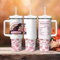 Don't Mess With Mamasaurus Tumbler With Handle Funny Dinosaur Mom Nutrition Facts Cute Rex Floral Mama Mother's Day TB02