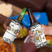 Christian Faith Daisy Leopard 4 in 1 Can Cooler Tumbler With God All Things Are Possible Inspirational Bible Verse Religious Gifts