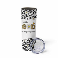 Christian Faith Daisy Leopard Skinny Tumbler With God All Things Are Possible Inspirational Bible Verse Religious Gifts