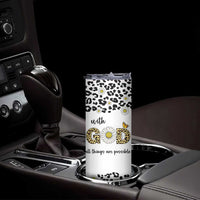 Christian Faith Daisy Leopard Skinny Tumbler With God All Things Are Possible Inspirational Bible Verse Religious Gifts