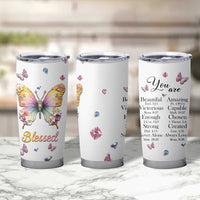 Floral Butterfly Christian Tumbler Cup Blessed Inspirational Bible Verses Faith-based Religious Scripture