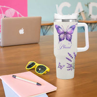 Inspirational Christian Faith Butterfly Tumbler With Handle Blessed Is The One Who Trusts In The Lord Bible Verses Religious Scripture