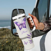 Inspirational Christian Faith Butterfly Tumbler With Handle Blessed Is The One Who Trusts In The Lord Bible Verses Religious Scripture