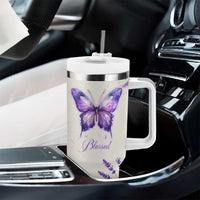 Inspirational Christian Faith Butterfly Tumbler With Handle Blessed Is The One Who Trusts In The Lord Bible Verses Religious Scripture