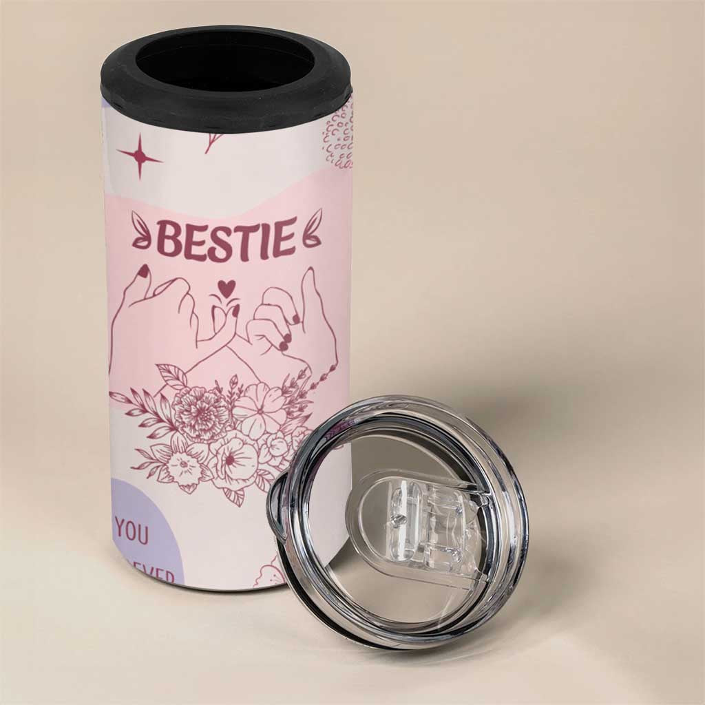 Bestie Friendship 4 in 1 Can Cooler Tumbler Cute Pink Aesthetic True Girls Friendship Quotes