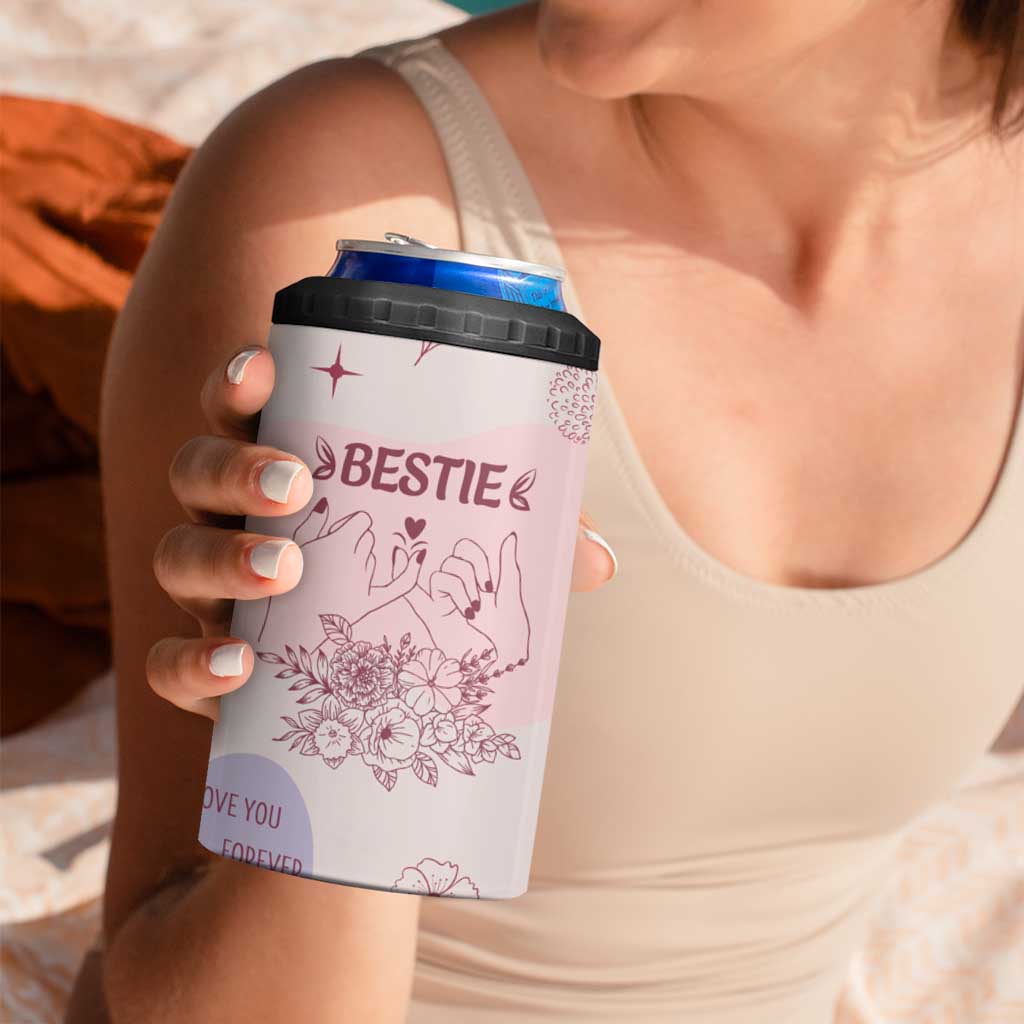 Bestie Friendship 4 in 1 Can Cooler Tumbler Cute Pink Aesthetic True Girls Friendship Quotes