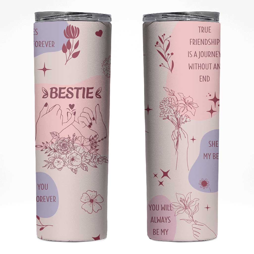 Bestie Friendship Skinny Tumbler Cute Pink Aesthetic True Girls Friendship Quotes