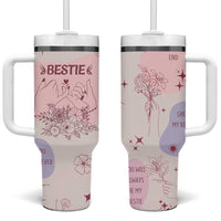 Bestie Friendship Tumbler With Handle Cute Pink Aesthetic True Girls Friendship Quotes