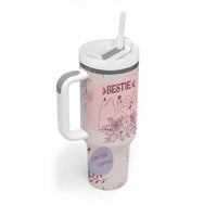 Bestie Friendship Tumbler With Handle Cute Pink Aesthetic True Girls Friendship Quotes