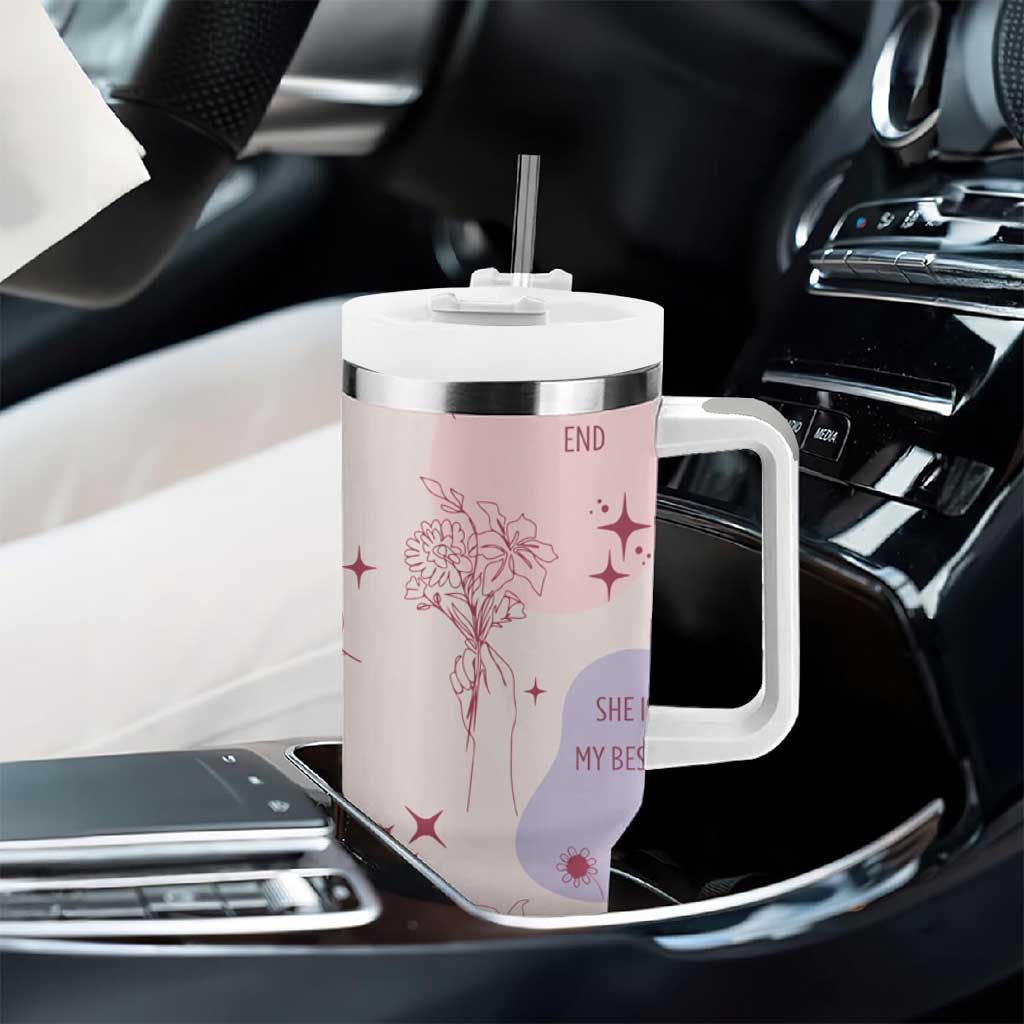 Bestie Friendship Tumbler With Handle Cute Pink Aesthetic True Girls Friendship Quotes