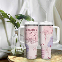 Bestie Friendship Tumbler With Handle Cute Pink Aesthetic True Girls Friendship Quotes