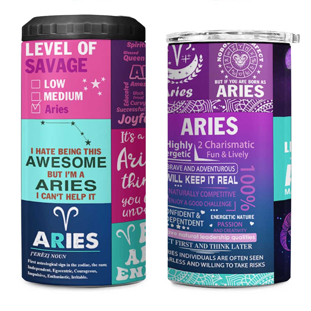 Teacher Life 4 in 1 Can Cooler Tumbler Teaching Appreciation Colorful School Supplies Gift For Educator