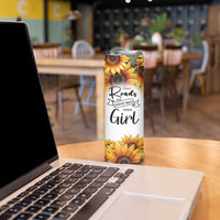 Dirt Roads And Country Music Girl Skinny Tumbler Rustic Sunflower Floral Guitar Southern Cowgirl