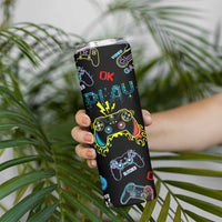 Gamer Nutrition Facts Skinny Tumbler Video Game Controller Funny Gaming Gift