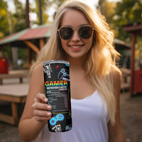 Gamer Nutrition Facts Skinny Tumbler Video Game Controller Funny Gaming Gift