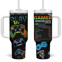 Gamer Nutrition Facts Tumbler With Handle Video Game Controller Funny Gaming Gift