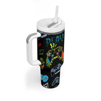 Gamer Nutrition Facts Tumbler With Handle Video Game Controller Funny Gaming Gift