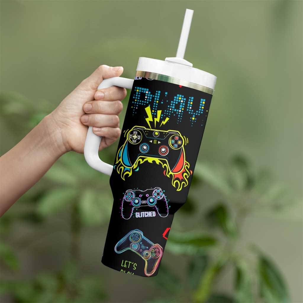 Gamer Nutrition Facts Tumbler With Handle Video Game Controller Funny Gaming Gift