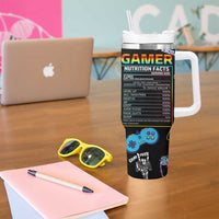 Gamer Nutrition Facts Tumbler With Handle Video Game Controller Funny Gaming Gift