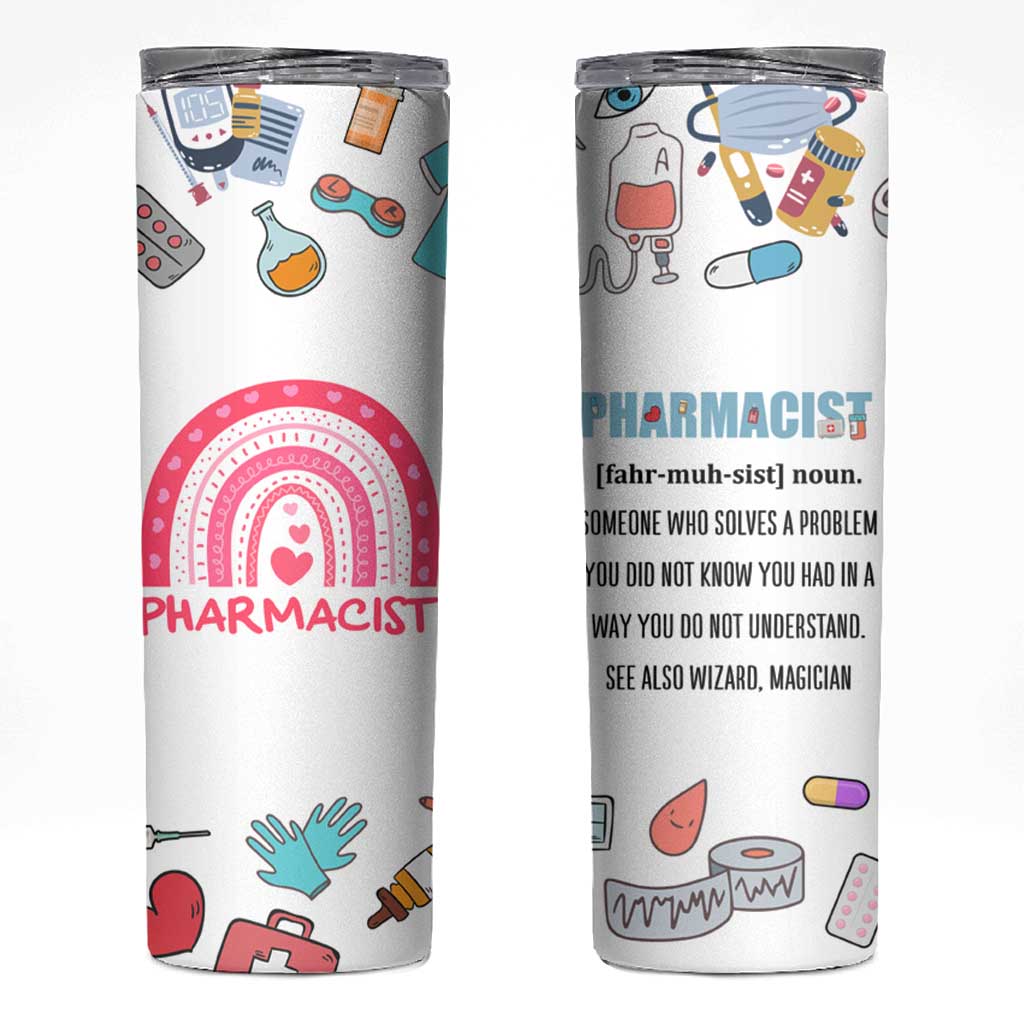Funny Pharmacist Skinny Tumbler Pharmacy Tech Appreciation Pill Bottle Prescription