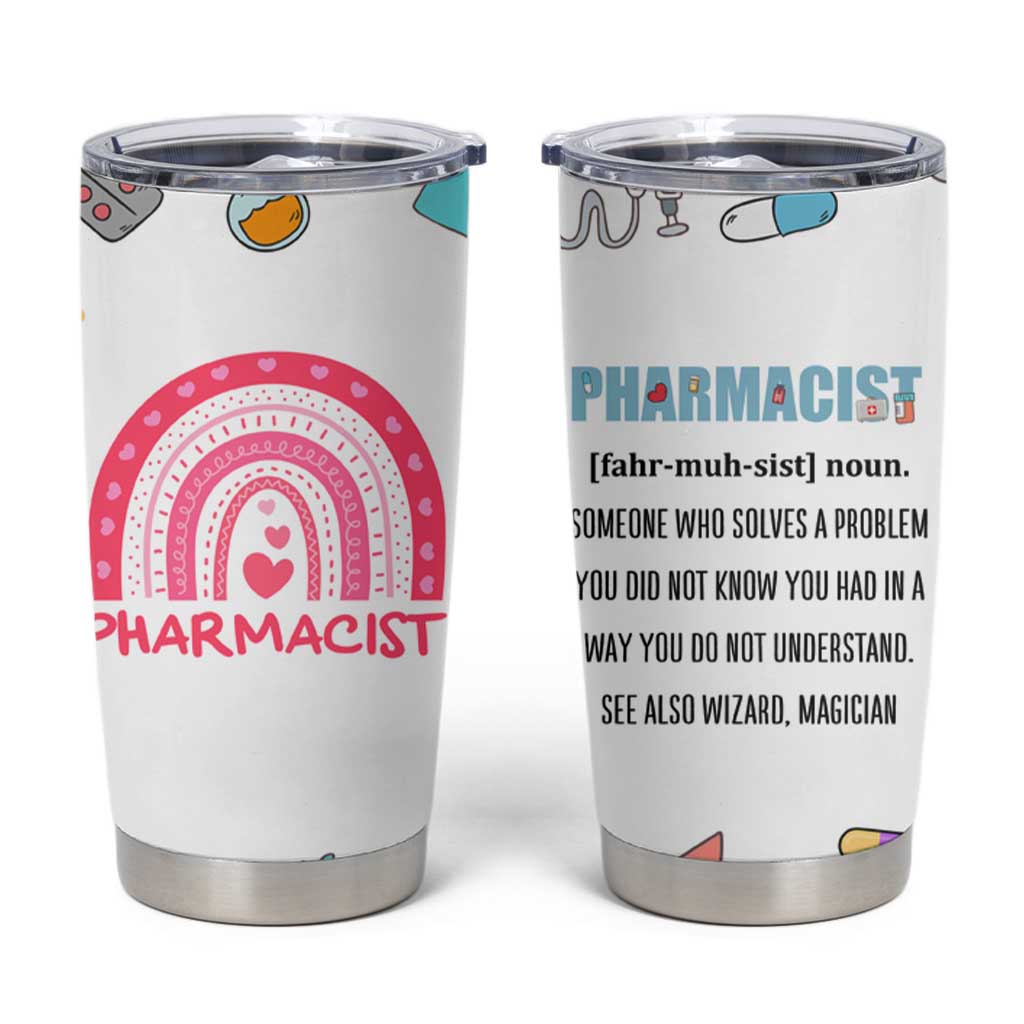 Funny Pharmacist Tumbler Cup Pharmacy Tech Appreciation Pill Bottle Prescription