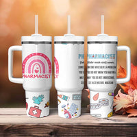 Funny Pharmacist Tumbler With Handle Pharmacy Tech Appreciation Pill Bottle Prescription