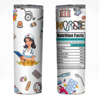 Funny Nurse Nutrition Facts Skinny Tumbler Medical Rn Healthcare Worker Appreciation, Nursing School Student Gift