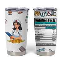 Funny Nurse Nutrition Facts Tumbler Cup Medical Rn Healthcare Worker Appreciation, Nursing School Student Gift