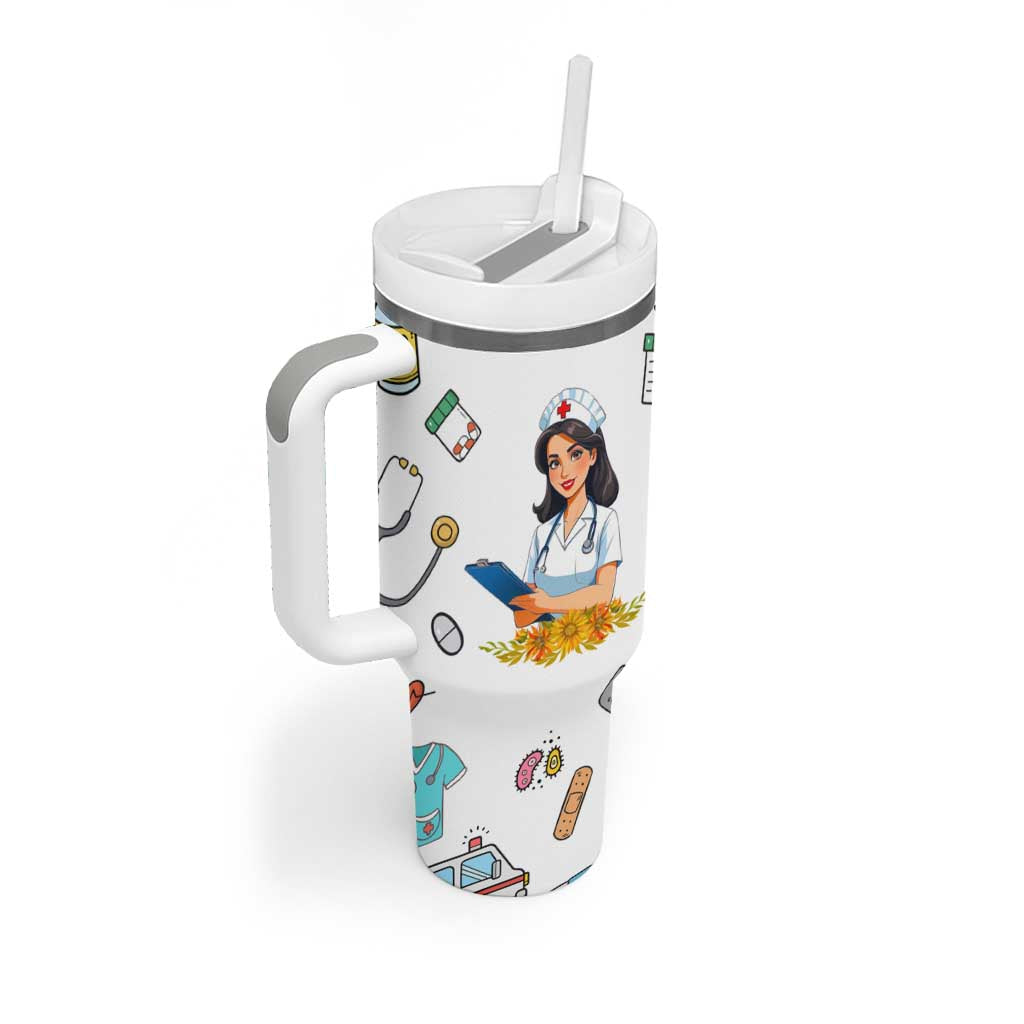 Funny Nurse Nutrition Facts Tumbler With Handle Medical Rn Healthcare Worker Appreciation, Nursing School Student Gift