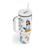 Funny Nurse Nutrition Facts Tumbler With Handle Medical Rn Healthcare Worker Appreciation, Nursing School Student Gift