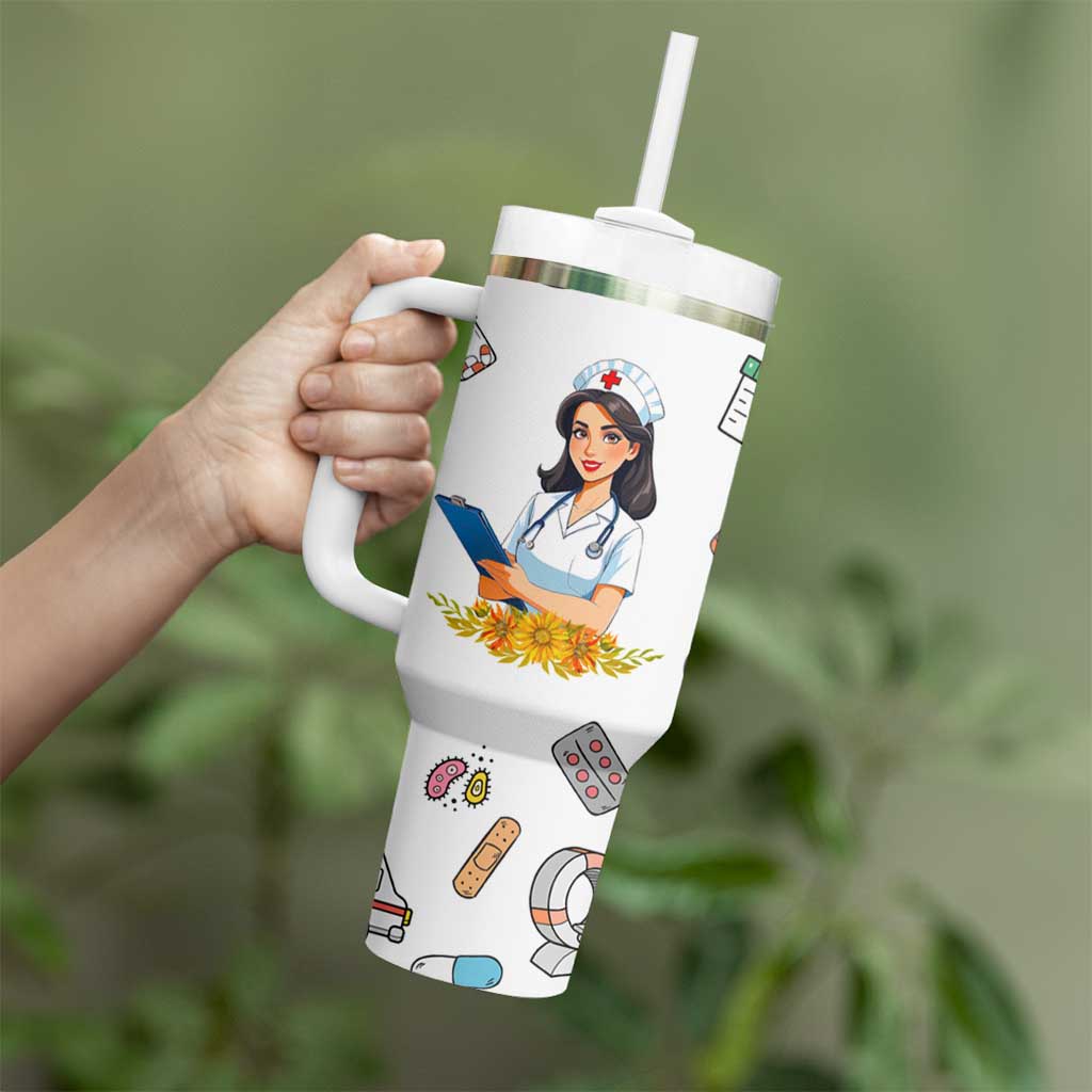 Funny Nurse Nutrition Facts Tumbler With Handle Medical Rn Healthcare Worker Appreciation, Nursing School Student Gift