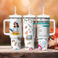 Funny Nurse Nutrition Facts Tumbler With Handle Medical Rn Healthcare Worker Appreciation, Nursing School Student Gift