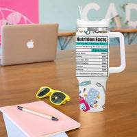 Funny Nurse Nutrition Facts Tumbler With Handle Medical Rn Healthcare Worker Appreciation, Nursing School Student Gift