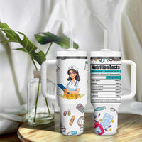Funny Nurse Nutrition Facts Tumbler With Handle Medical Rn Healthcare Worker Appreciation, Nursing School Student Gift