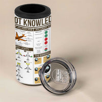 Funny Skilled Pilot 4 in 1 Can Cooler Tumbler Can Keep It Up For Hours Flight Instructor Aviation Enthusiast Gift