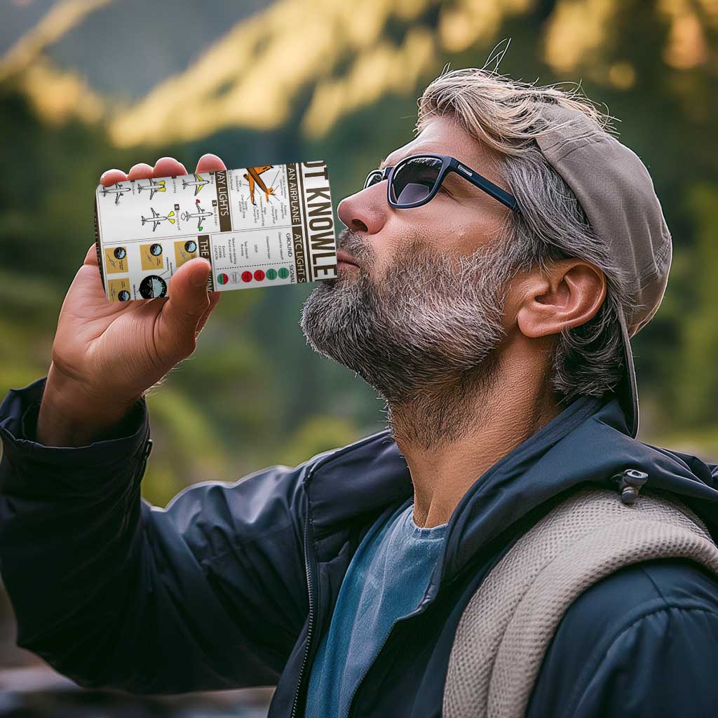 Funny Skilled Pilot 4 in 1 Can Cooler Tumbler Can Keep It Up For Hours Flight Instructor Aviation Enthusiast Gift