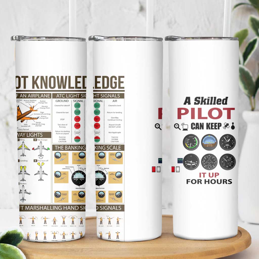 Funny Skilled Pilot Skinny Tumbler Can Keep It Up For Hours Flight Instructor Aviation Enthusiast Gift