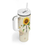 Personalized Sunflower Garden Tumbler With Handle Custom Name In A World Full Of Roses Be A Sunflower Inspirational Gift TB02
