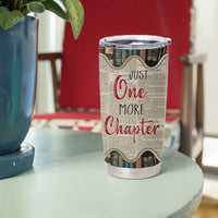 Personalized Book Lover Tumbler Cup Custom Name Just One More Chapter Bookworm Bibliophile Gift
