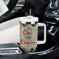 Personalized Book Lover Tumbler With Handle Custom Name Just One More Chapter Bookworm Bibliophile Gift