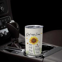 Personalized Nurse Sunflower Tumbler Cup Custom Name Rn Stethoscope Inspirational Christian Bible Verse Scripture