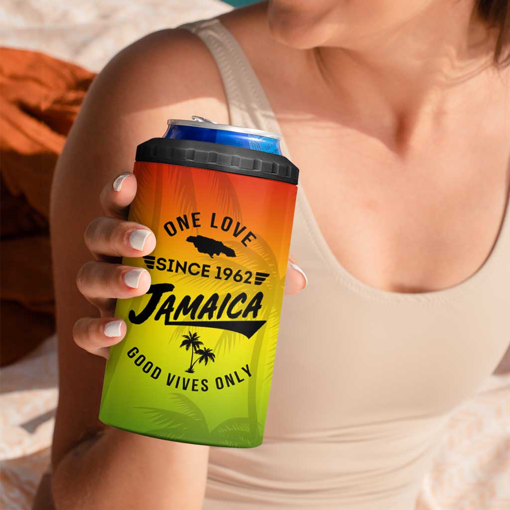 One Love Jamaica 4 in 1 Can Cooler Tumbler Every Little Thing Gonna Be Alright Good Vibes Since 1962 - Wonder Print Shop