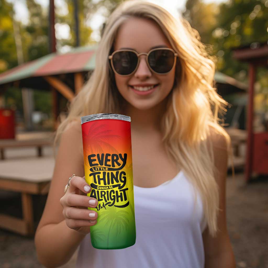 One Love Jamaica Skinny Tumbler Every Little Thing Gonna Be Alright Good Vibes Since 1962 - Wonder Print Shop
